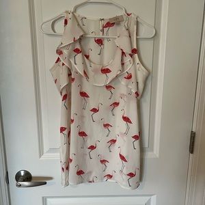 Loft Flamingo Sleeveless Blouse